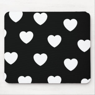 Minimalist Black and White Couple's Cute Valentine Mouse Pad