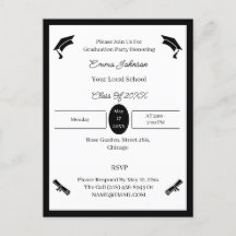 Minimalist Black And White Custom Graduation