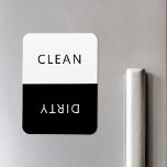 Minimalist Black and White Dishwasher Clean Dirty Magnet<br><div class="desc">Modern minimalist black and white dishwasher clean or dirty magnet for indicating dishes in home kitchen.</div>