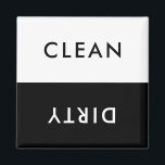 Minimalist Black and White Dishwasher Clean Dirty  Magnet<br><div class="desc">Modern minimalist black and white dishwasher clean or dirty magnet for indicating dishes in home kitchen.</div>