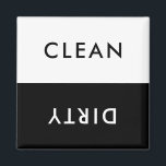 Minimalist Black and White Dishwasher Clean Dirty  Magnet<br><div class="desc">Modern minimalist black and white dishwasher clean or dirty magnet for indicating dishes in home kitchen.</div>