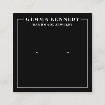 Minimalist Black and White Earring Display Card