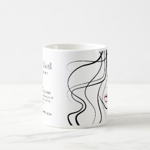 Minimalist Black and White Elegant Feminine Makeup Coffee Mug