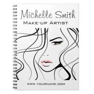 Minimalist Black and White Elegant Feminine Makeup Spiral Notebook