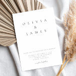 Minimalist Black and White Elegant Wedding Invitation<br><div class="desc">Minimalist wedding invitation featuring elegant chic typography in black and white colour</div>