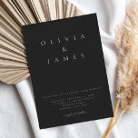 Minimalist Black and White Elegant Wedding Invitation<br><div class="desc">Minimalist wedding invitation featuring elegant chic typography in black and white colour</div>