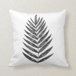 Minimalist Black and White Fern Drawing Cushion<br><div class="desc">This modern minimalist botanical illustration features a simple palm frond leaf drawing in black and white.</div>