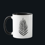 Minimalist Black and White Fern Drawing Mug<br><div class="desc">This modern minimalist botanical illustration features a simple palm frond leaf drawing in black and white.</div>