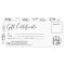 Minimalist black and white gift certificate logo