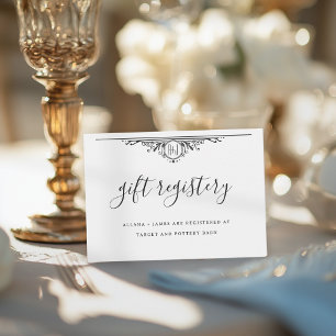 Minimalist Black and White Gift Registry Enclosure Card