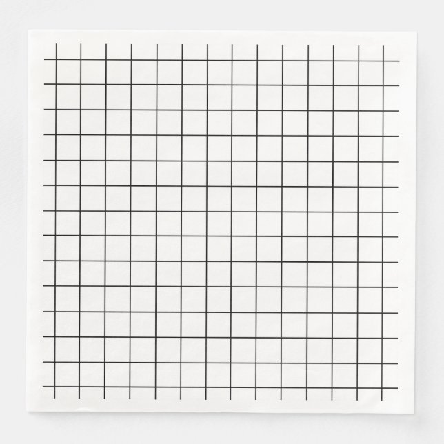 Minimalist Black And White Grid Napkin (Front)