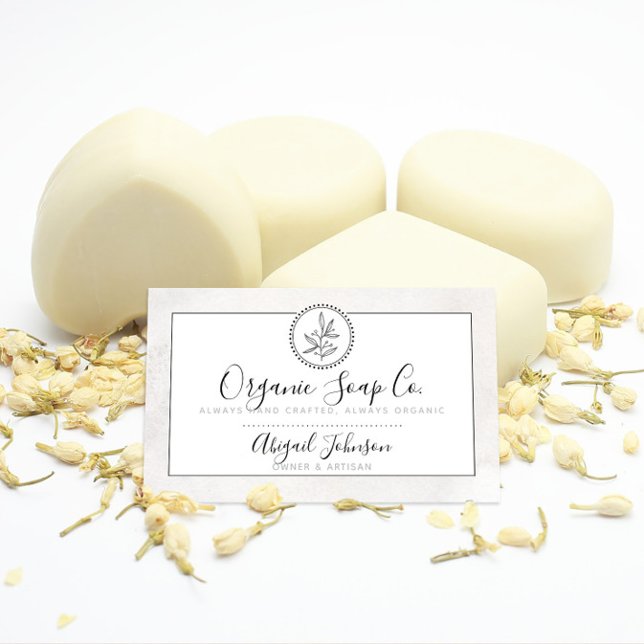 Minimalist Black and White Hand-Drawn Artisan Business Card (Creator Uploaded)