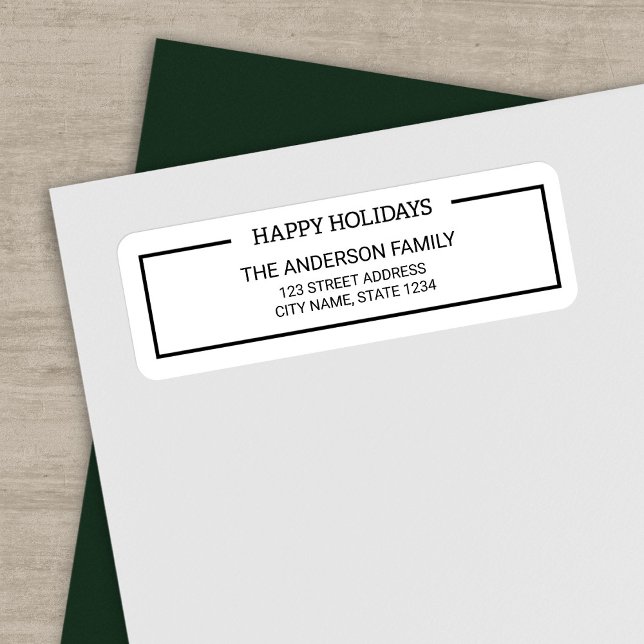 Minimalist Black and White Happy Holidays Address (Creator Uploaded)