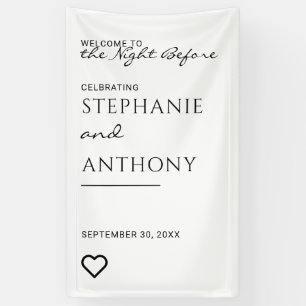 Minimalist Black And White Heart Modern Rehearsal Banner