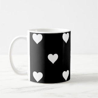 Minimalist Black and White Heart Pattern Coffee Mug