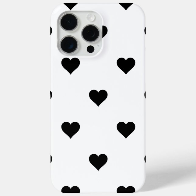 Minimalist Black and White Heart Romantic Case-Mate iPhone Case (Back)