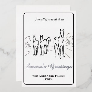 Minimalist Black and White Homecoming Wild horses