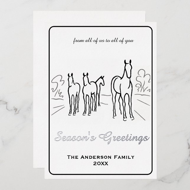 Minimalist Black and White Homecoming Wild horses (Front/Back)