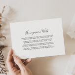 Minimalist Black and White Honeymoon Wish Enclosure Card<br><div class="desc">This minimalist black and white honeymoon wish enclosure card is perfect for a simple wedding. The design features a beautiful calligraphy black font in a white background to embellish your event.</div>