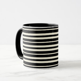 Minimalist Black and White Horizontal Striped Mug