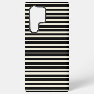 Minimalist Black and White Horizontal Striped Samsung Galaxy Case