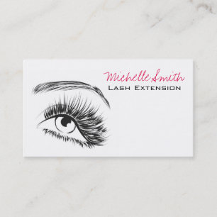 Minimalist Black and White Lash Extension Makeup Business Card