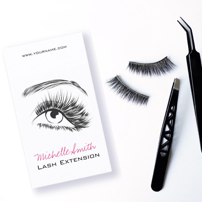 Minimalist Black and White Lash Extension Makeup Business Card (Creator Uploaded)