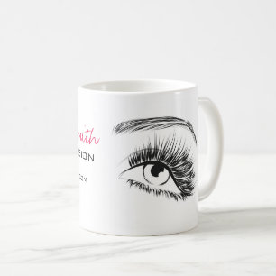 Minimalist Black and White Lash Extension Makeup Coffee Mug
