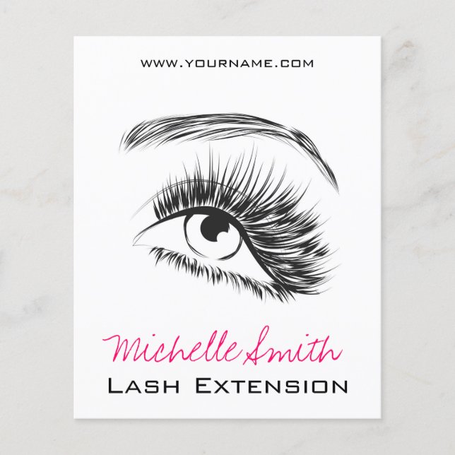 Minimalist Black and White Lash Extension Makeup Flyer (Front)