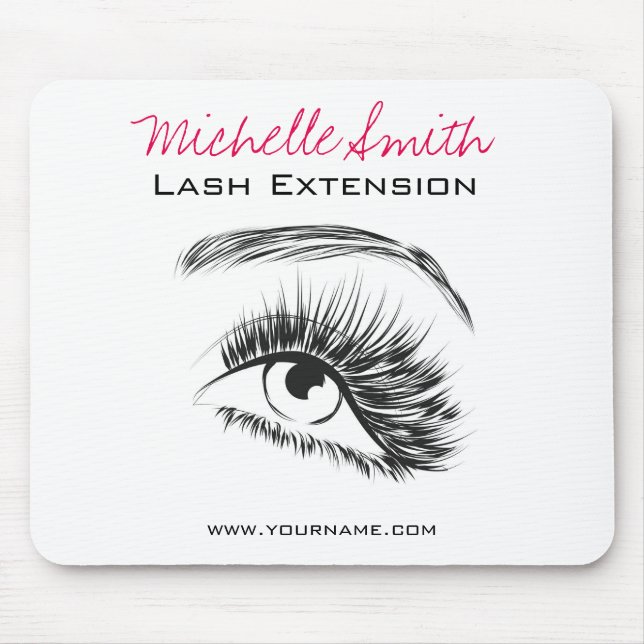 Minimalist Black and White Lash Extension Makeup Mouse Pad (Front)