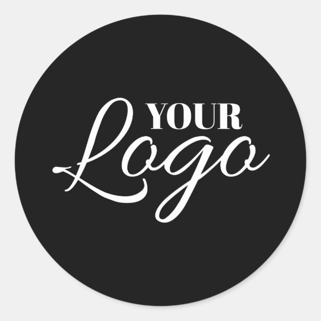 Minimalist Black and White Logo Classic Round Sticker (Front)