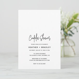 Minimalist Black and White Modern Couples Shower Invitation