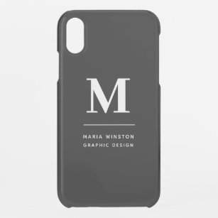 Minimalist Black and White Modern Custom Monogram iPhone XR Case