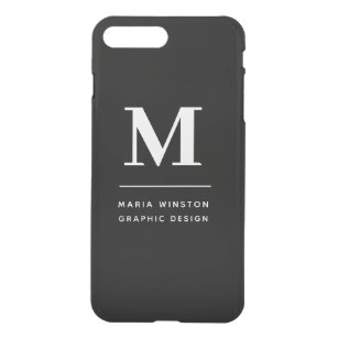 Minimalist Black and White Modern Custom Monogram iPhone 8 Plus/7 Plus Case
