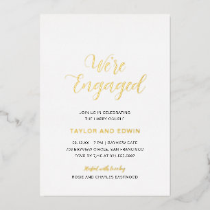 Minimalist Black and White Modern Engagement Party