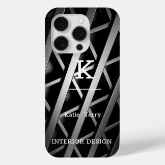 Minimalist Black and White Modern Monogram Case-Ma iPhone 15 Pro Case