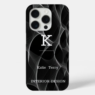Minimalist Black and White Modern Monogram Case-Ma iPhone 15 Pro Case