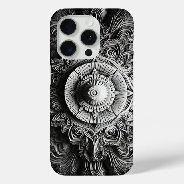 Minimalist Black and White Modern Monogram Case-Ma Case-Mate iPhone Case (Back)