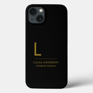 Minimalist Black and White Modern Monogram Case-Ma iPhone 13 Case