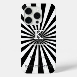 Minimalist Black and White Modern Monogram Case-Ma iPhone 15 Pro Case