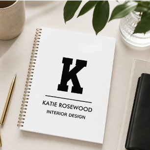 Minimalist Black and White Modern Monogram Case-Ma Planner