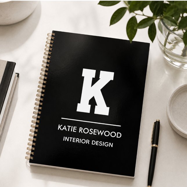 Minimalist Black and White Modern Monogram Case-Ma Planner (Minimalist Black and White Modern Monogram Case-Ma Planner)