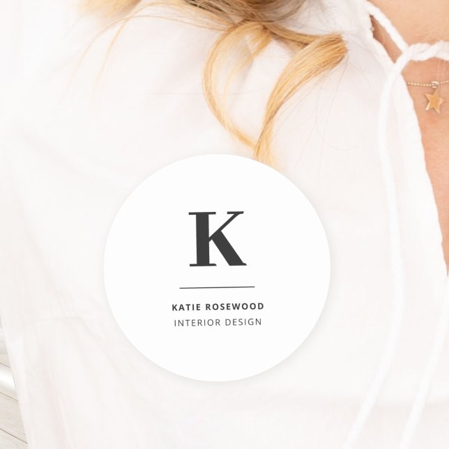Minimalist Black and White Modern Monogram Name Tag (Creator Uploaded)