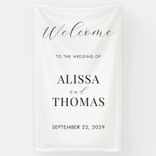Minimalist Black and White Modern Wedding Banner