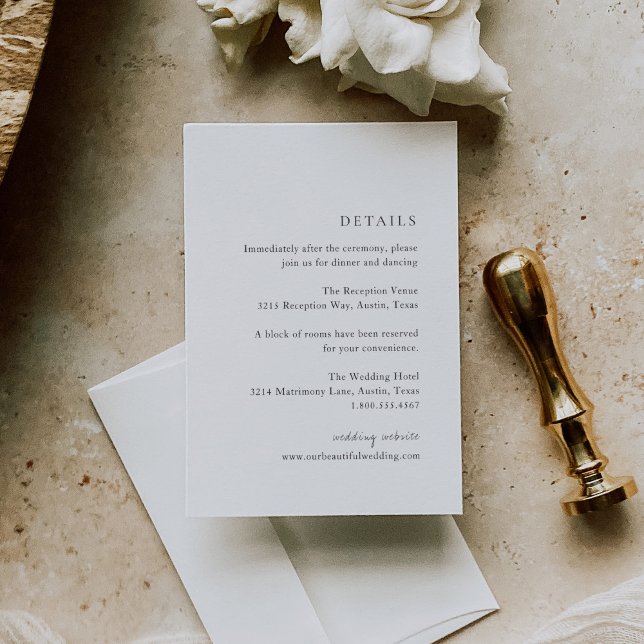 Minimalist Black and White Modern Wedding Enclosure Card (Creator Uploaded)