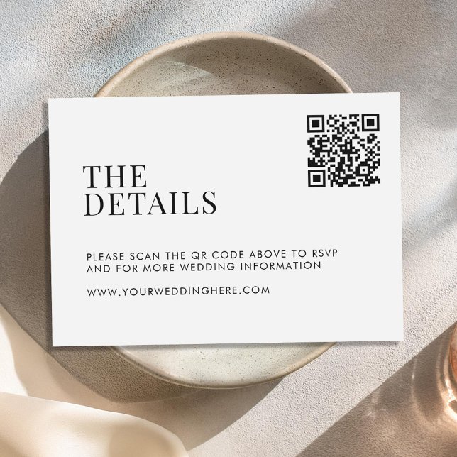 Minimalist Black and White Modern Wedding Enclosure Card (Creator Uploaded)