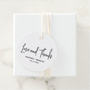 Minimalist Black and White Modern Wedding Favour Tags