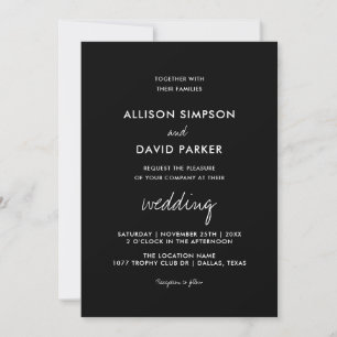 Minimalist Black and White Modern Wedding Invitation