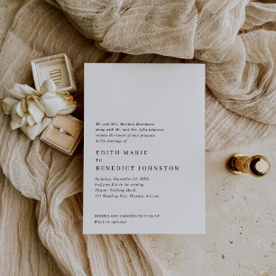 Minimalist Black and White Modern Wedding Invitation