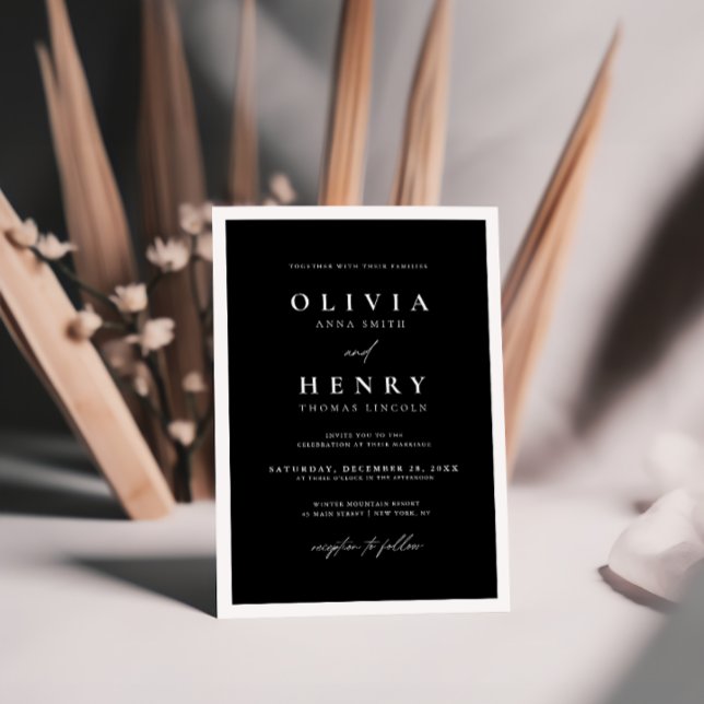Minimalist Black and White Modern Wedding Invitation (Creator Uploaded)